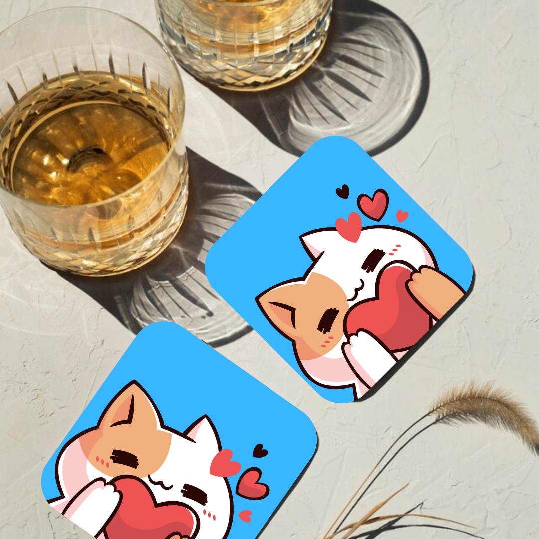 Purr-fect Cat in Love Coaster