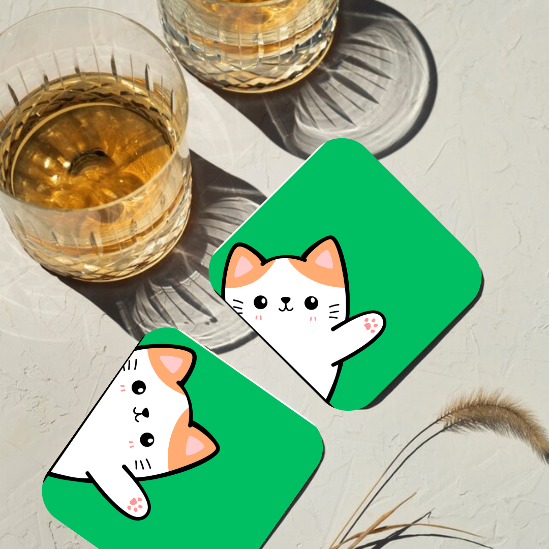 Peek-a-boo Cat Coaster