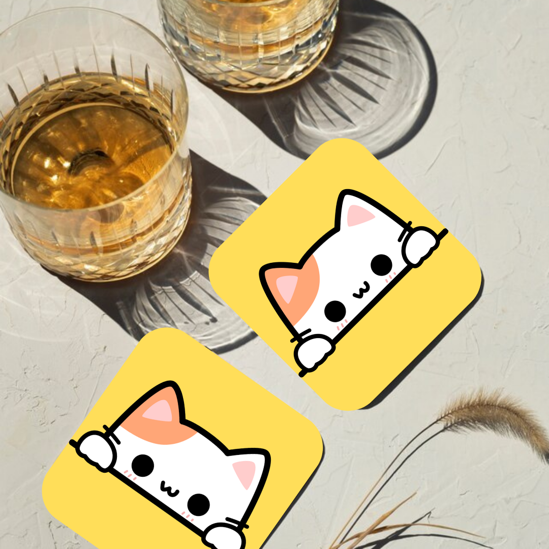 Peek-a-boo Cat Coaster