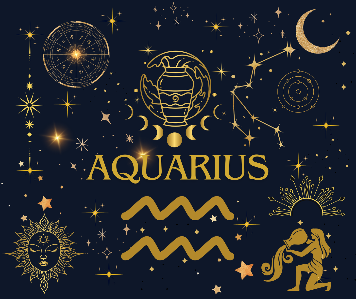 Aquarius Zodiac Sign Tumbler