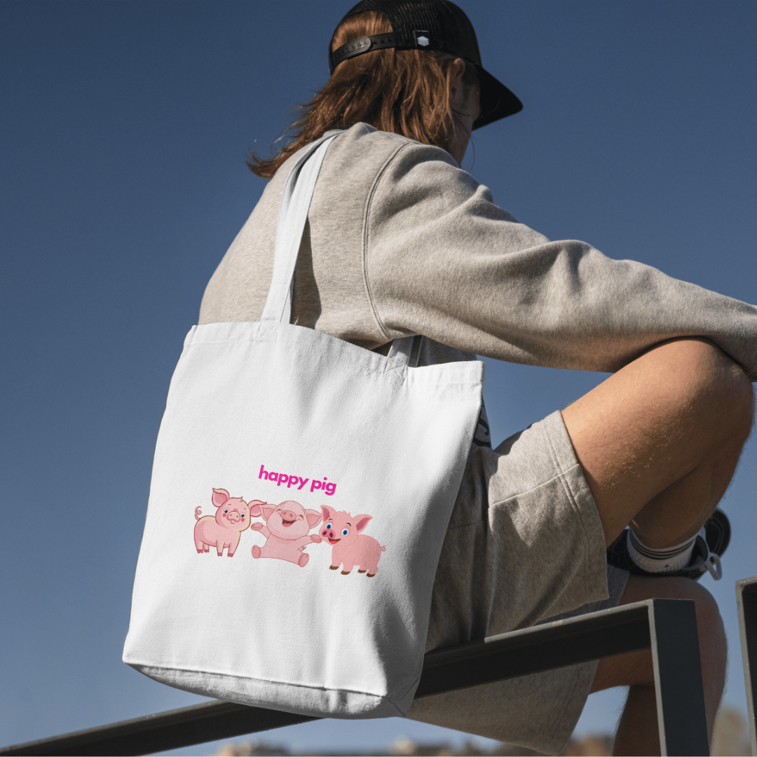 Happy Pig Tote Bag