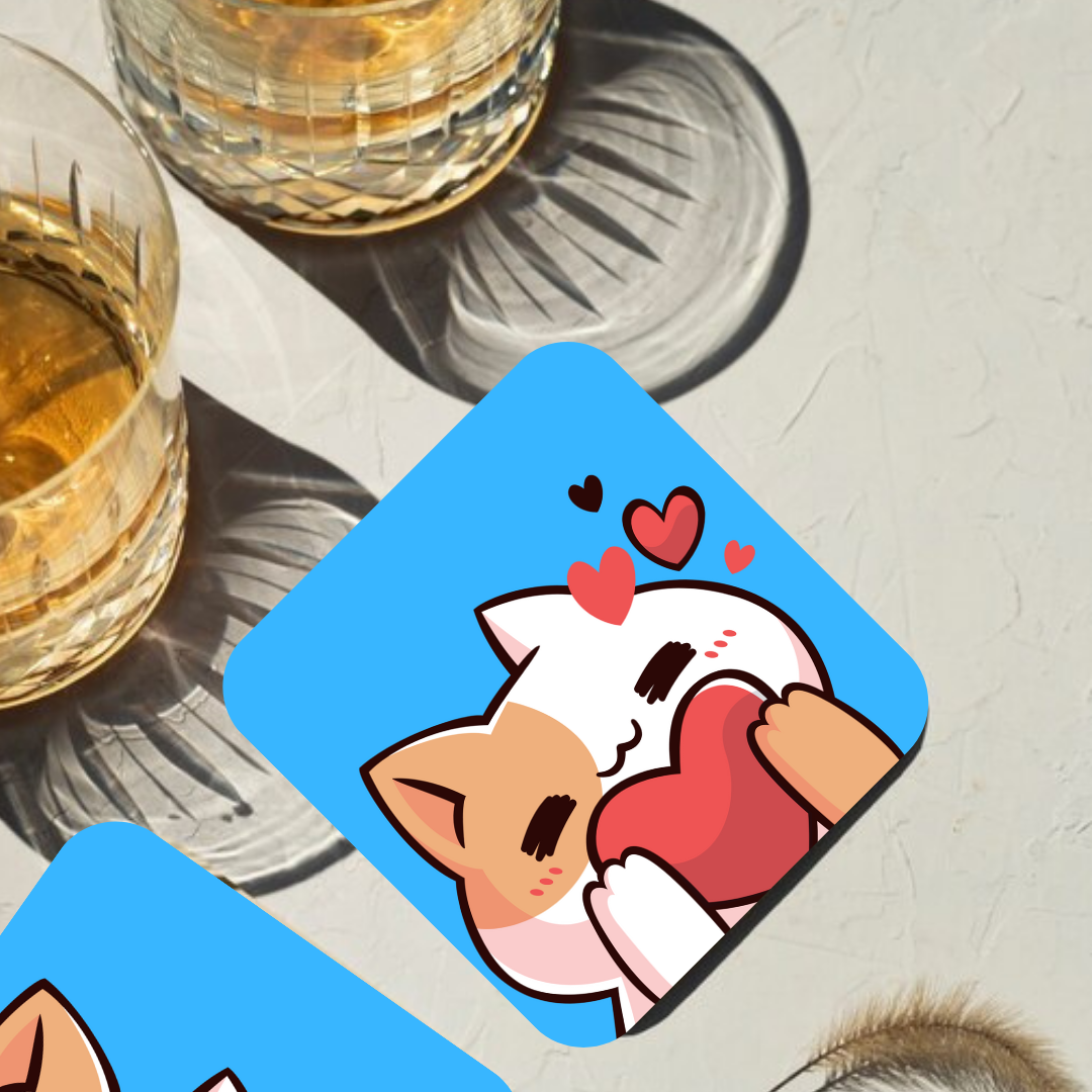 Purr-fect Cat in Love Coaster