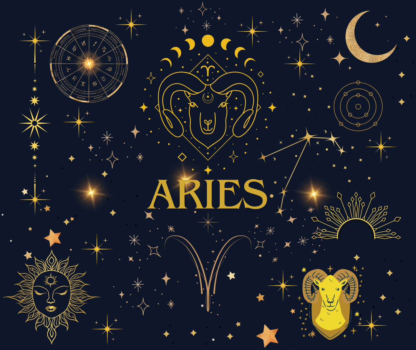 Aries Zodiac Sign Tumbler