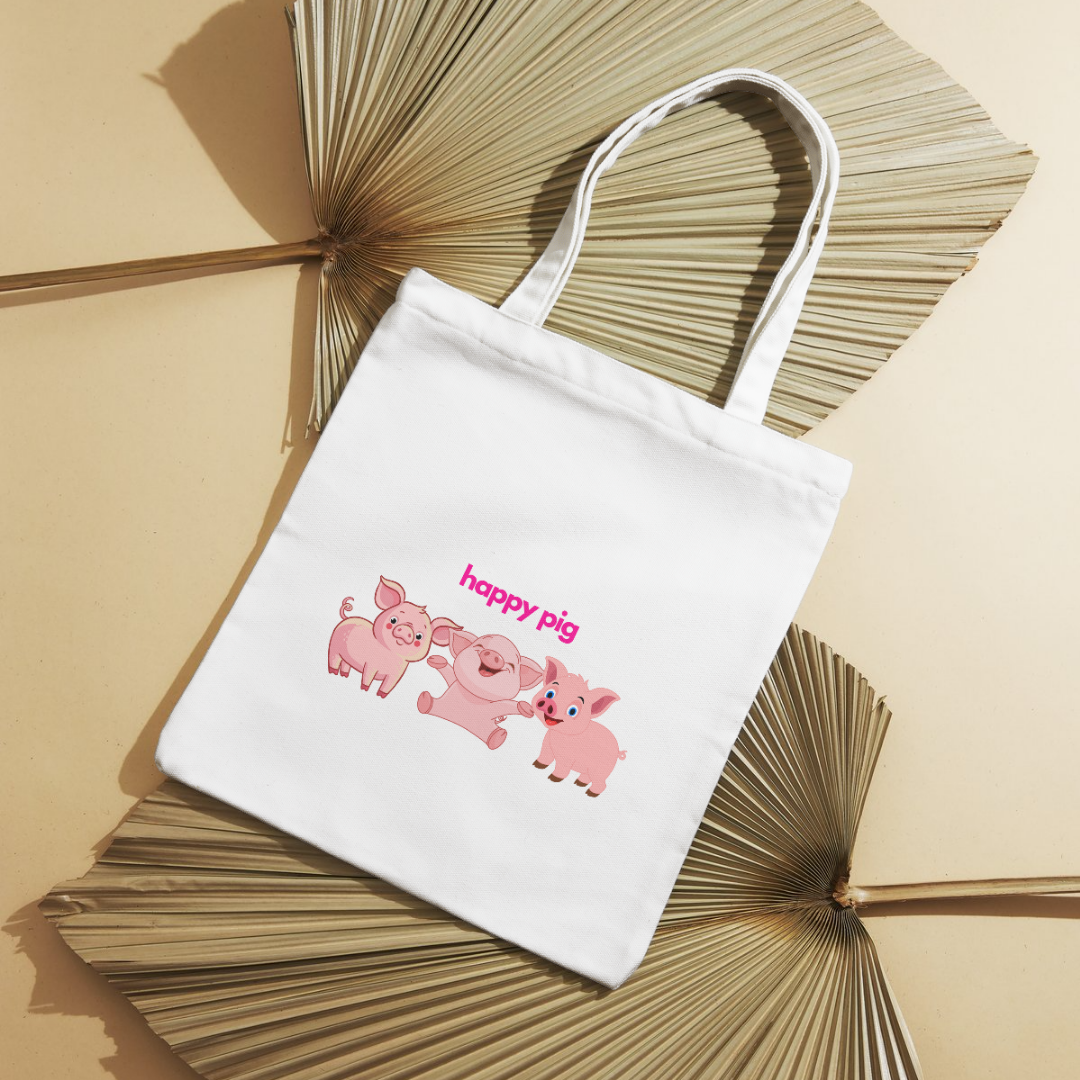 Happy Pig Tote Bag