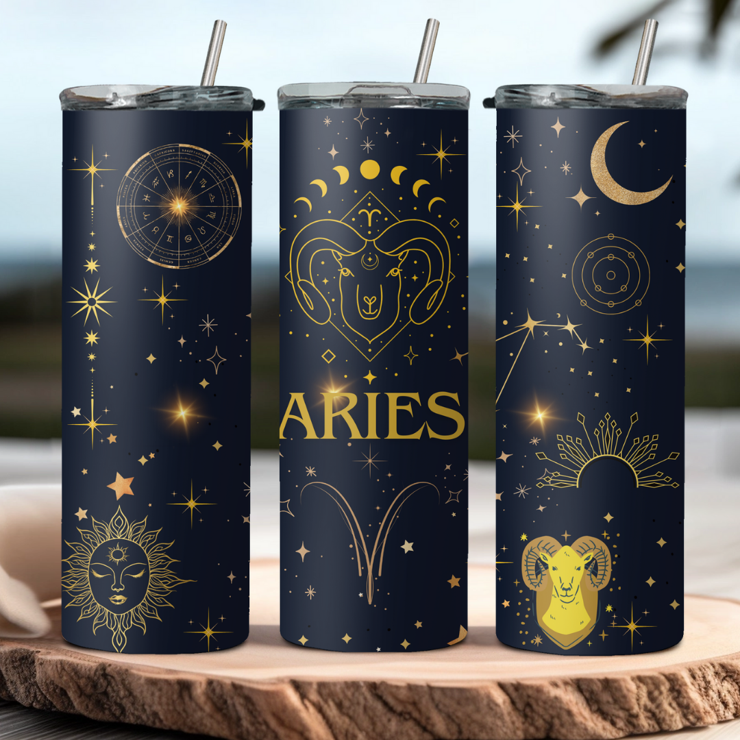 Aries Zodiac Sign Tumbler