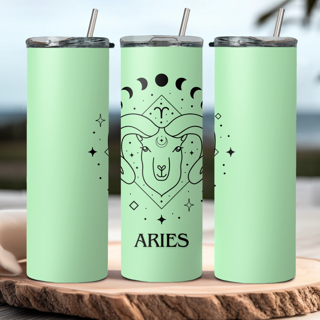 Aries Zodiac Sign Tumbler