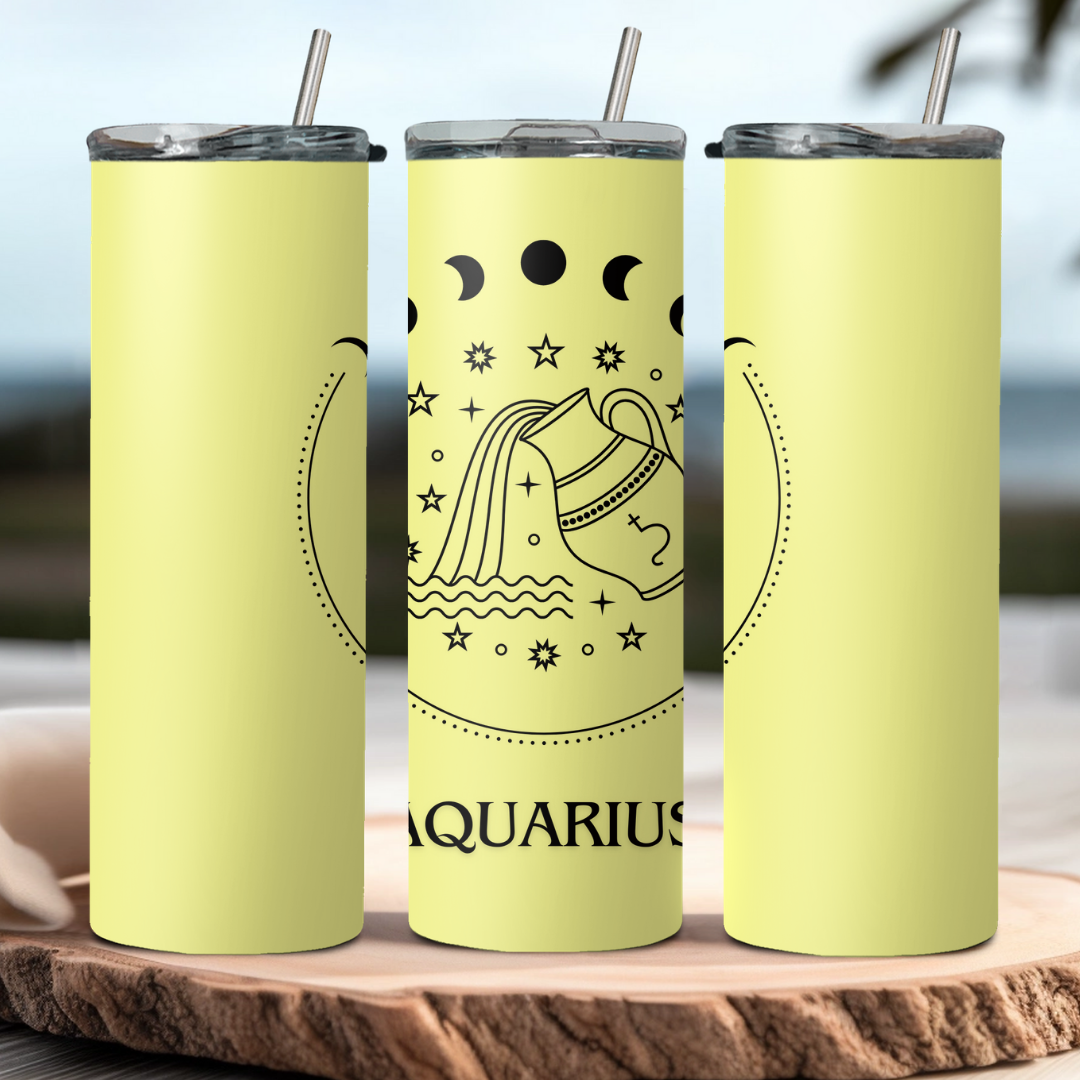 Aquarius Zodiac Sign Tumbler