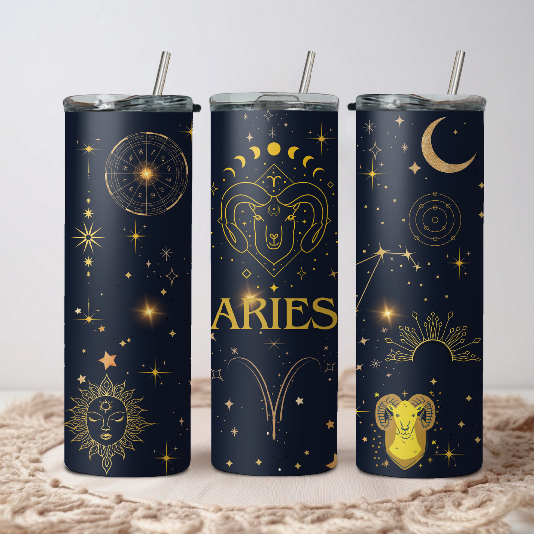 Aries Zodiac Sign Tumbler