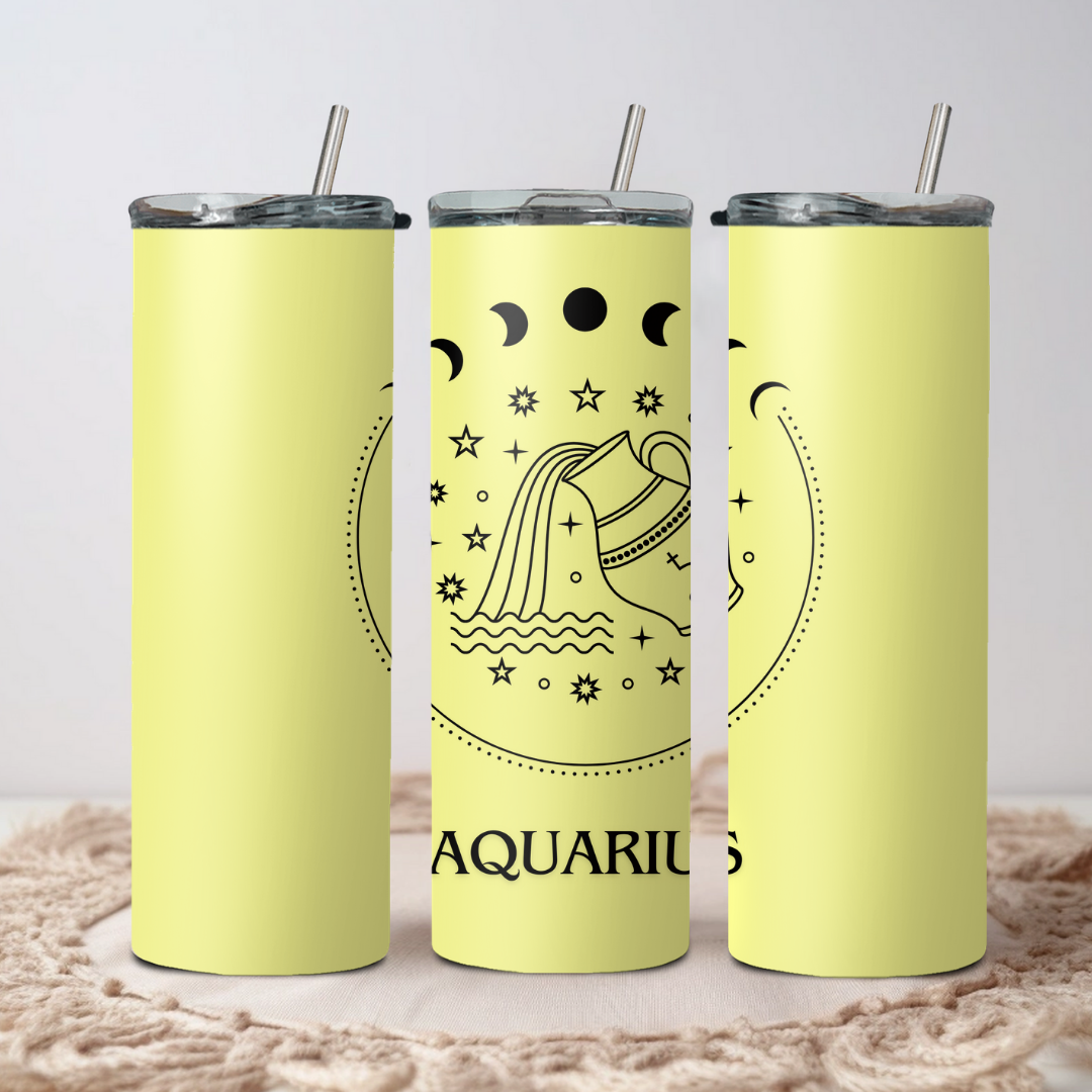Aquarius Zodiac Sign Tumbler
