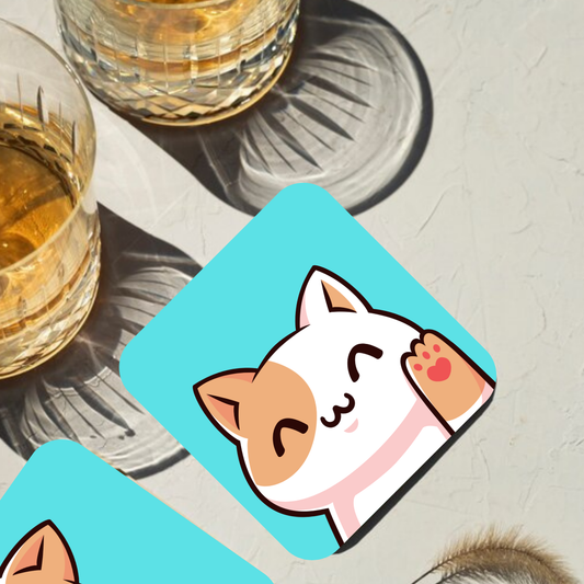 Purr-fect Cat Says Hiii Coaster