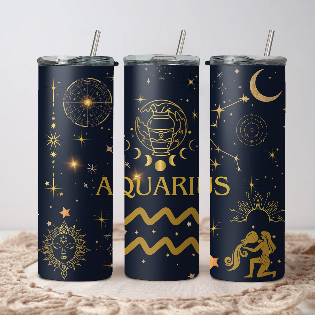 Aquarius Zodiac Sign Tumbler