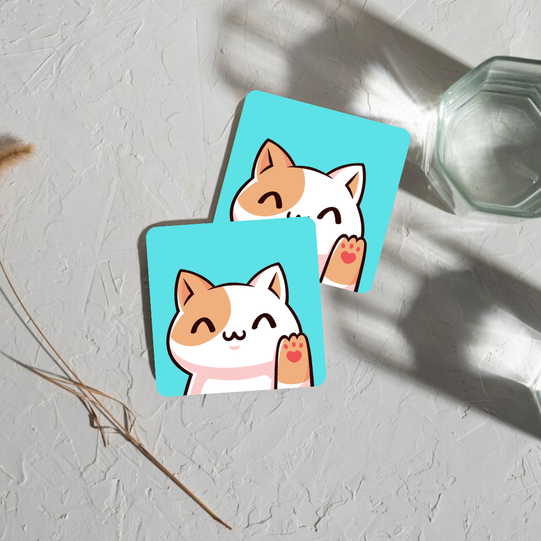 Purr-fect Cat Says Hiii Coaster